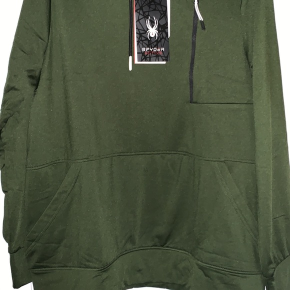 Men’s SPYDER ACTIVE olive pullover hoodie - Picture 3 of 7